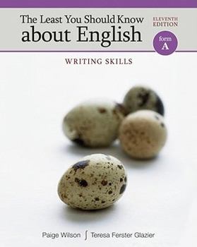 Paperback The Least You Should Know about English, Form A: Writing Skills Book