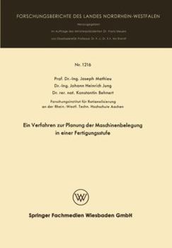 Paperback Ein Verfahren Zur Planung Der Maschinenbelegung in Einer Fertigungsstufe [German] Book