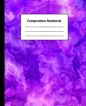 Paperback Composition Notebook: Purple Lavender Abstract Marble Art - College Ruled Back To School Notebook For Students, Kids, Teens, Adults & Teache Book