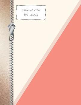 Paperback Calming View Notebook: Geometric Coral & Cream College Ruled Composition Writing Notebook Book