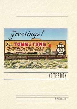 Paperback Vintage Lined Notebook Greetings, Tombstone Billboard Book