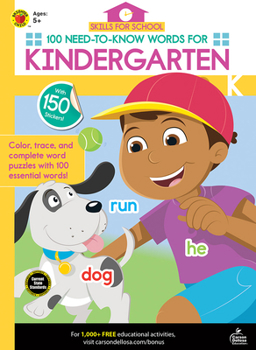 Paperback Skills for School 100 Need-To-Know Words for Kindergarten Book