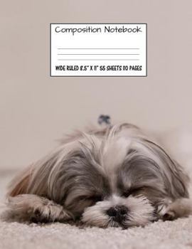 Paperback Composition Notebook Wide Ruled 8.5" X 11" 55 Sheets 110 Pages: Cute Sweet Dog Composition Notebook, Notebooks, Girl Boy School Notebook, Composition Book