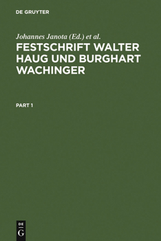 Hardcover Festschrift Walter Haug Und Burghart Wachinger [German] Book