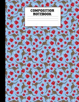 Paperback Composition Notebook: Boxing Kangaroo College Ruled Book