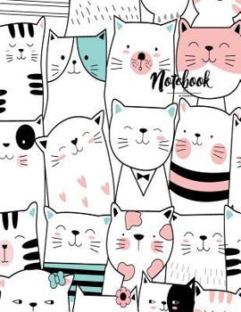 Paperback Notebook: Smile Cats Cover and Dot Graph Line Sketch Pages, Extra Large (8.5 X 11) Inches, 110 Pages, White Paper, Sketch, Draw Book