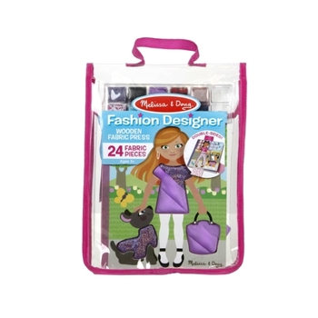 Melissa & Doug Fashion Designer Wooden Fabric Press – 24 Fabric Pieces to Layer, Great Gift for Girls and Boys – Best for 5, 6, 7, and 8 Year Olds