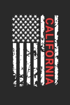 California: California Notebook Composition Cute White And Black USA Flag- Writing Journal Notebook To Take Notes For Students, Teachers, Travelers ... Journal Planner, Blank Book 6 X 9 110 Pages