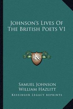 Paperback Johnson's Lives Of The British Poets V1 Book