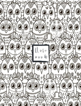 Notebook: Cute hand drawn owls Notebook and Lined pages, Extra large (8.5 x 11) inches, 110 pages, White paper