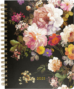 Hardcover 2021 Midnight Floral Desk Calendar Book