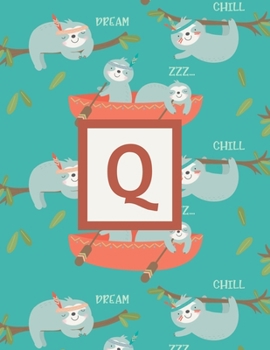 Q: Letter Cute Sloth Animal Monogrammed 2020 Weekly Planner - January 2020 - December 2020 (8.5"x11")