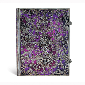 Misc. Aubergine Ultra Lined Hardcover Journal, 240pg, 120gsm by Paperblanks (Silver Filigree Collection) Book