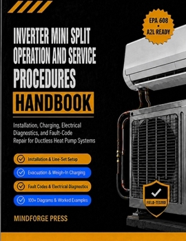 Paperback Inverter Mini Split Operation and Service Procedures Handbook: Installation, Charging, Electrical Diagnostics, and Fault-Code Repair for Ductless Heat Book