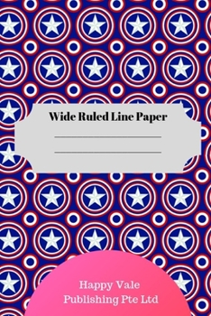 Paperback American Flag Theme Wide Ruled Line Paper Book
