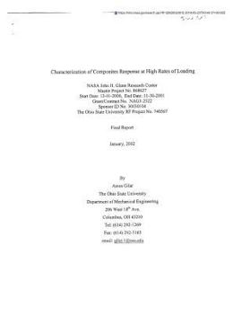 Paperback Characterization of Composites Response at High Rates of Loading Book