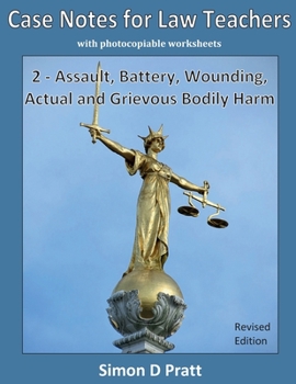 Paperback Case Notes for Law Teachers: Assault, Battery, Wounding, Actual and Grievous Bodily Harm Book