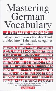 Paperback Mastering German Vocabulary: A Thematic Approach Book