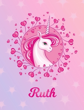 Ruth: Unicorn Large Blank Primary Sketchbook Paper | Pink Purple Magical Horse Personalized Letter R Initial Custom First Name Cover | Drawing Sketch ... | Art Sketch Book| Create & Learn to Draw