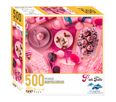Misc. Brain Tree - Pink Table 500 Piece Puzzles for Adults: With Droplet Technology for Anti Glare & Soft Touch Book