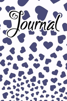 Paperback Journal: Journal for women to write Salte Blue Falling Hearts Book