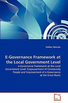 Paperback E-Governance Framework at the Local Government Level Book