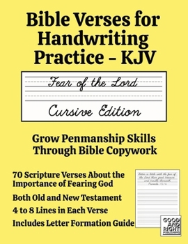 Paperback Bible Verses for Handwriting Practice - KJV: Fear of the Lord Cursive Edition Book