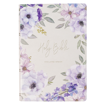 Imitation Leather KJV Bible Giant Print Full-Size (Faux Leather, Floral) Book