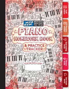 Paperback Piano Homework Book and Practice Tracker: Red (8.5x11) (76 Pages) Book