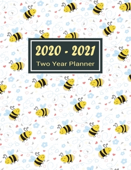 Paperback 2020-2021 Two Year Planner: Funny Bee Two Year Planner, Two Year Calendar 2020-2021, Daily Monthly Planner 2020 Size 8.5 x 11 Inch, 60 Months Cale Book