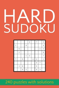 Paperback Hard Sudoku: Minimalist Orange Cover 240 Hard Sudoku Puzzles Book