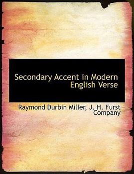Paperback Secondary Accent in Modern English Verse Book