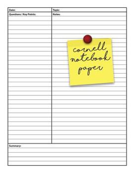 Paperback cornell notebook paper: College Ruled Composition Notebook, 110 Cornell note paper pages, 8.5" x 11", Durable Matte Cover Book