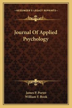 Paperback Journal Of Applied Psychology Book