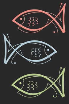 Notes: Fish symbol, Christian symbols, jesus fish symbol, spiritual diary, notebook with fish. Format A5, 120 pages, discreet light grey lined.