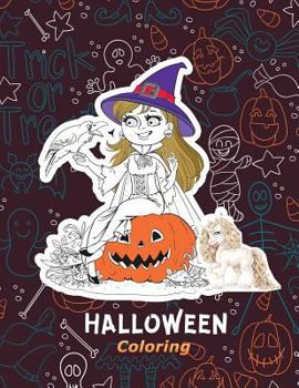 Paperback Halloween Coloring: Halloween Festival Halloween Costumes Coloring For KIDS Books BONUS Unicorn Large Print Book