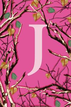 J: Letter J Monogram Initials Girls Womens Pink Camo Camouflage Notebook & Journal