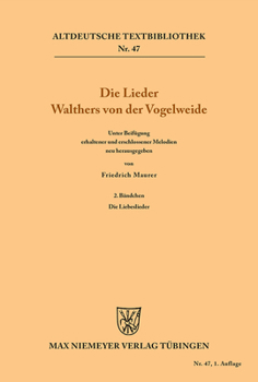 Paperback Die Lieder Walthers von der Vogelweide [German] Book