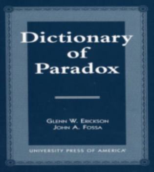 Paperback Dictionary of Paradox Book