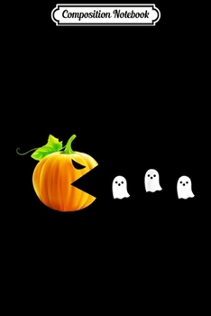 Paperback Composition Notebook: Chasing Retro Video Game Pumpkin and Ghost Halloween Journal/Notebook Blank Lined Ruled 6x9 100 Pages Book