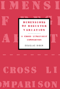 Hardcover Dimensions of Register Variation: A Cross-Linguistic Comparison Book