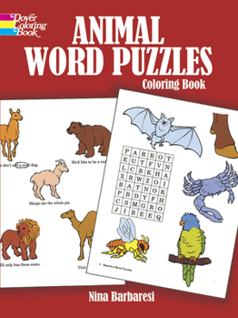 Paperback Animal Word Puzzles Coloring Book