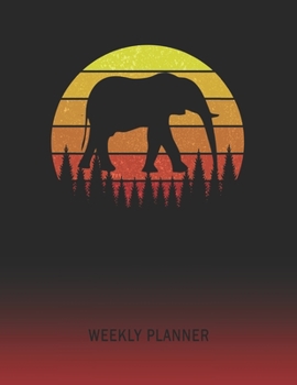 Weekly Planner: Elephant | 2020 - 2021 | Plan Weeks for 1 Year | Retro Vintage Sunset Cover | January 20 - December 20 | Planning Organizer Writing ... | Plan Days, Set Goals & Get Stuff Done
