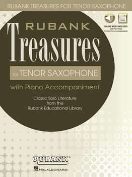 Paperback Rubank Treasures for Tenor Saxophone: Book with Online Audio (Stream or Download) Book