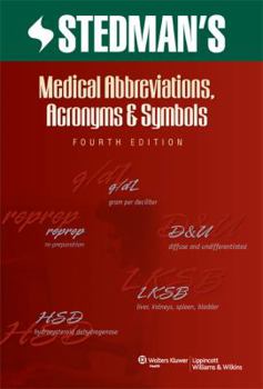 CD-ROM Stedman's Medical Abbreviations, Acronyms and Symbols, Fourth Edition on CD-ROM Book