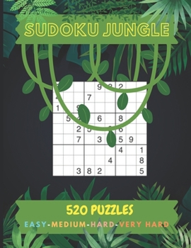 Paperback Sudoku Jungle Puzzle Book: 500 Puzzles (Easy to Very Hard) Train Your Brain. Book