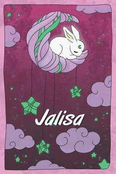 Jalisa: personalized notebook sleeping bunny on the moon with stars softcover 120 pages blank useful as notebook, dream diary, scrapbook, journal or gift idea