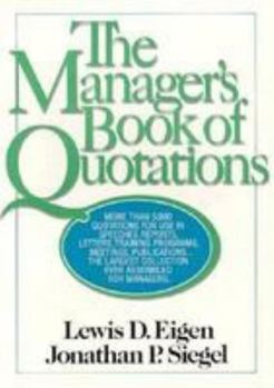 Paperback The Manager's Book of Quotations Book