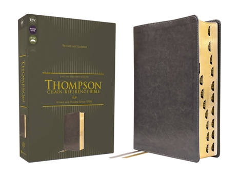 Imitation Leather Esv, Thompson Chain-Reference Bible, Leathersoft, Gray, Red Letter, Thumb Indexed Book