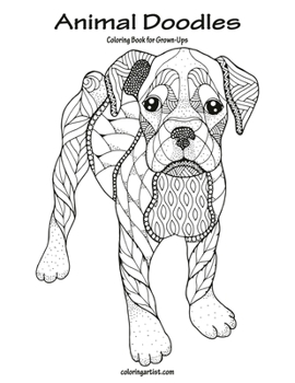 Paperback Animal Doodles Coloring Book for Grown-Ups 1 Book